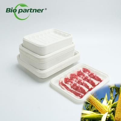 China Cornstarch Disposable Plastic Blister Packaging for Supermarket Frozen Food Display for sale