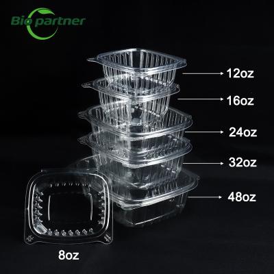 China Plastic Hinged Fruit Punnet Container The Ideal Solution for Takeaway Salads and Fruits zu verkaufen