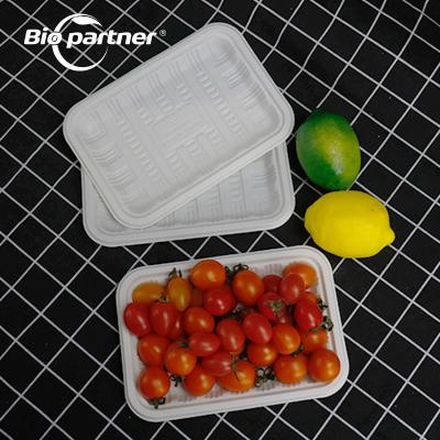 China Disposable Tray for Supermarket Frozen Seafood and Plastic Corn Starch Packaging for sale