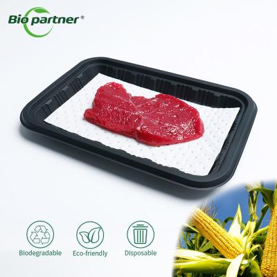 China Hypermarket Corn Starch Packaging Food Fruit Packaging Disposable BLACK Plastic Tray en venta