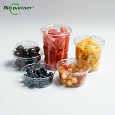 China Eco friendly Plastic Takeout Deli Containers for Custom Pre-cut Fruit Salad Cups for sale