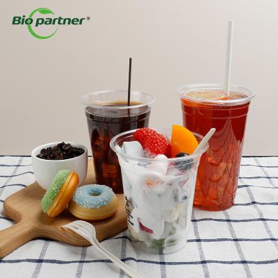 China Production Degradable PLA Cups for Clear Disposable Juice Coffee Drink Bubble Boba for sale