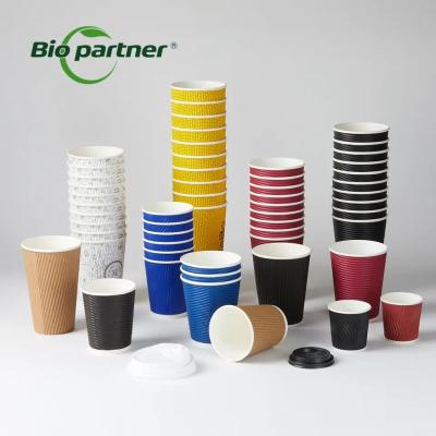 中国 Customized Logo Double Wall Paper Coffee Cup for Disposable and Degradable Hot Drinks 販売のため