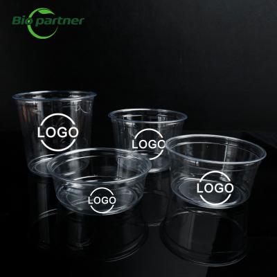 Κίνα Custom Logo 12oz 16oz 22oz Boba Tea Coffee Takeaway Cup Juice Biodegradable Clear PLA PET PP Plastic Cup with Lids προς πώληση