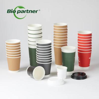 China Individuelles Logo akzeptabel Einweg-Weißpapier-Kaffee-Tasse für Plastik-Takeout zu verkaufen