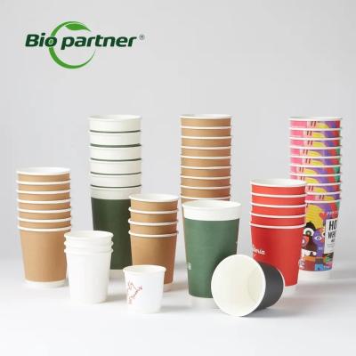 중국 Disposable Biodegradable Eco Friendly Double Wall Coffee Cup with Customized Logo 판매용