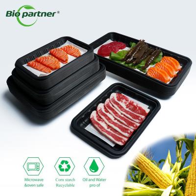 中国 Cornstarch Black Blister Food Grade Disposable Plastic Tray for Model Custom Butcher Shop 販売のため