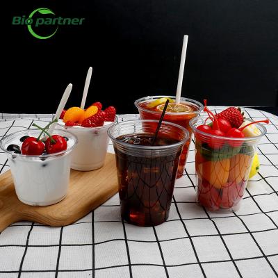 China Customized Logo Acceptable Takeaway Milk Tea Clear Pet Plastic Coffee Boba Tea Cups en venta