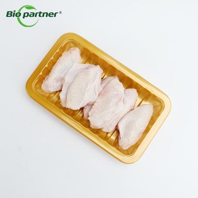 China Customized Shape Blister Plastic Frozen Food Tray Black PP Vegetables Tray for Supermarket for sale