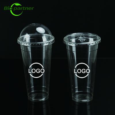 China Biodegradable Cold Drinks Coffee Milk Tea Cups With Lids Degradable PLA Cups Production en venta