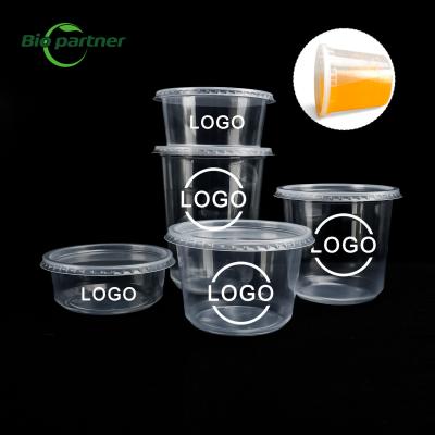 China Customized Plastic Packing To Go Food Tub Storage Soup Cup PP PET Deli Cups With Lid for sale