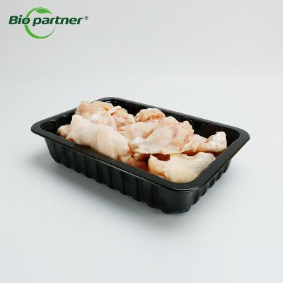 China Customized Color PP MAP Meat Container Black Frozen Food Box Packaging for Supermarket for sale