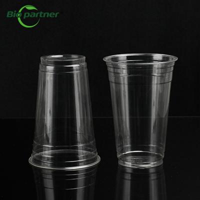 中国 Customized Logo Acceptable 20 Oz Disposable Pet Smoothies Plastic Cup for Cold Drinks 販売のため