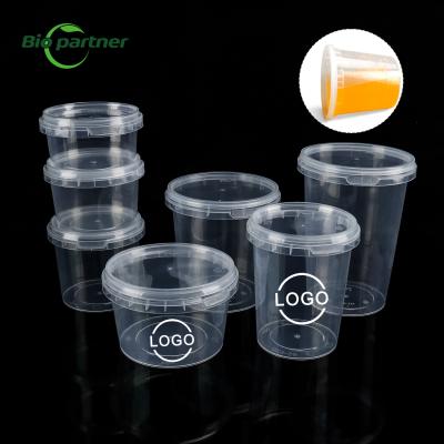 China Tamper Evident Round Plastic Pp Pet Disposable Salad Fruit Vegetable Nuts Deli Container Cup With Lid Te koop