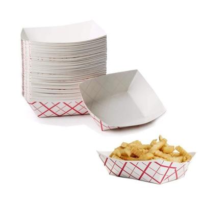 China Eco Friendly Customizable Disposable Red Paper Food Tray for Back to School Occasion for sale