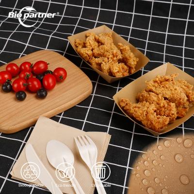 中国 Disposable Kraft Paper Boat for Serving Hot Dogs Chicken Nuggets Wings and Other Snacks 販売のため