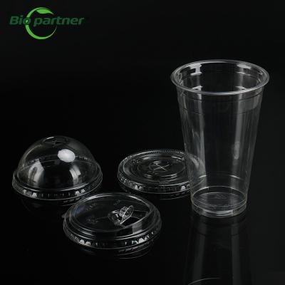 China Clear Disposable Drinking Coffee Milk Tea Cup 12oz 16oz 20oz Capacity PLA Plastic en venta