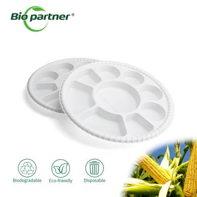 Chine Disposable Biodegradable Tableware 9 Compartment Divided Fruit Dishes Tray à vendre