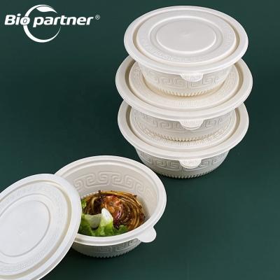 Chine 10oz/13oz/20oz/33oz/40oz Capacity Cornstarch Disposable Round Food Container for Salad à vendre