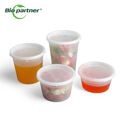 China PP Plastic Biopartner Deli Soup Cup Salad Dressing Deli Pots Portion Container for Food for sale