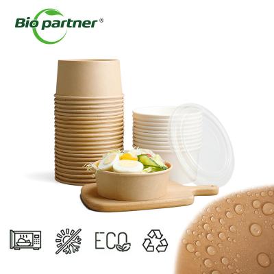 China Home Hotel Restaurant Wedding Party Disposable Take Away Salad Bowl Kraft Paper Bowl with Lid Te koop