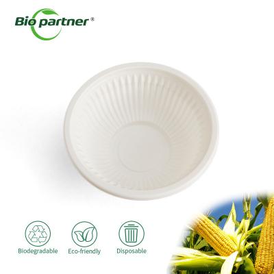 China Disposable Round Bowls for Food Container 250ml To Go Fast Food Corn Starch Bowl for sale