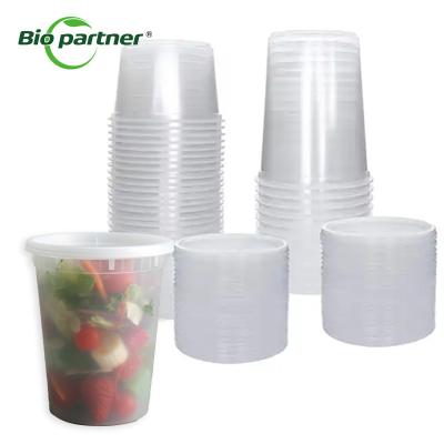 China Go Restaurant Kitchen PP Round Clear Plastic Deli Container with Lid Customized Color for sale