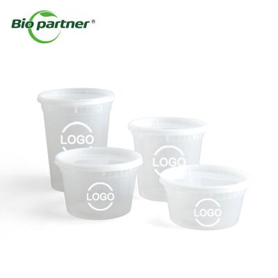 China Customized Lid Round BPA-Free Plastic Food Storage Containers for Takeout Deli Soup Bowls for sale