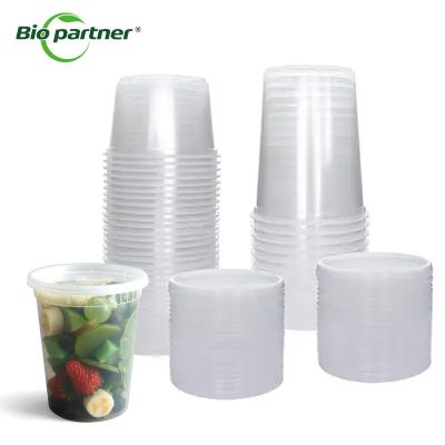 China Clear Salad Container Plastic Hot Soup Bowl Container With Lids for Food Storage Organizer for sale