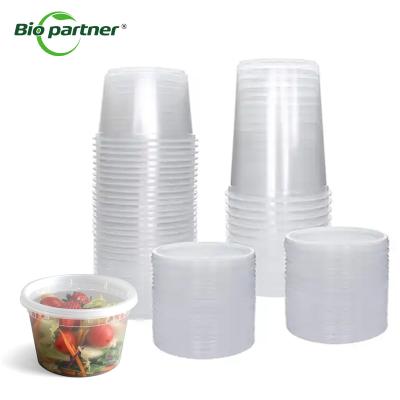 China 24/32 oz BPA-Free Microwavable Round Clear Container PP Plastic Clear Food Container With Lid en venta