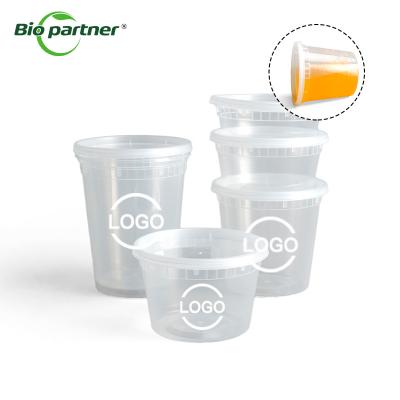 China CLASSIC Design Style Disposable Salad Deli Container With Clear Lid Biopartner Plastic en venta