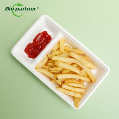 China Lebensmittelverpackung Chips Snacks Mitnahmebehälter Zuckerrohr Bagasse Frittierte Boote Lebensmittelboxen zu verkaufen