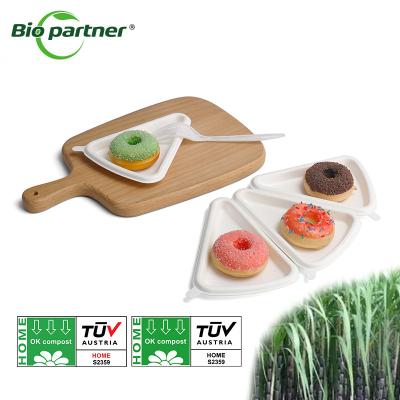 China Disposable Biodegradable Sugarcane Bagasse Paper Pulp Hot Heavy Duty Cake Dinner Plates for sale