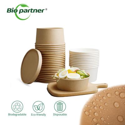 China Corrugated Paper Biodegradable Rectangle Round Kraft Paper Salad Bowl Takeaway Lunch Box for sale