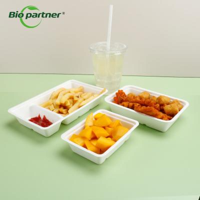 中国 Bagasse Snack Box Tray for Party Food Natural Color and Biopartner Production 販売のため