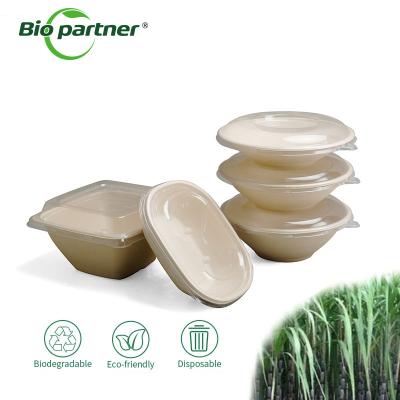 China Biodegradable Salad Box for Disposable Food Packing of Customizable Bagasse Pulp for sale