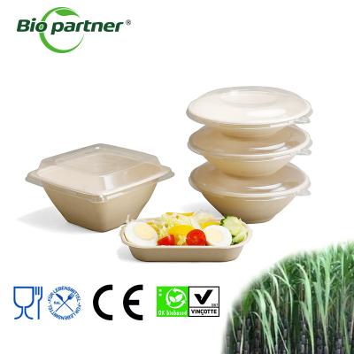 China Cuenco de ensalada desechable de producción ecológico hecho de material de pulpa de bagasse en venta