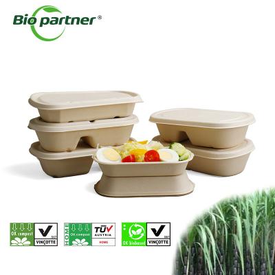 中国 Customized Size Biodegradable Porridge Bucket Round Salad Bagasse Paper Pulp Bowl 販売のため