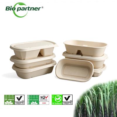 中国 Bio Degradable Food Packaging 24oz 32oz 40oz 46oz Disposable Square Bowls with Lids 販売のため