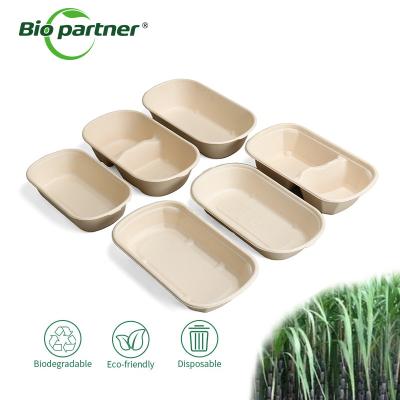 中国 Disposable Hot Soup Microwavable Bowls Biodegradable Natural Sugarcane Food Container 販売のため