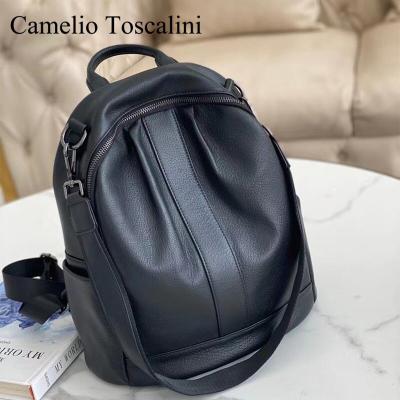 China High Quality Business Waterproof Fashion Transparent Girls Waterproof Cute Ladies Cowhide Backpack Custom Made for sale