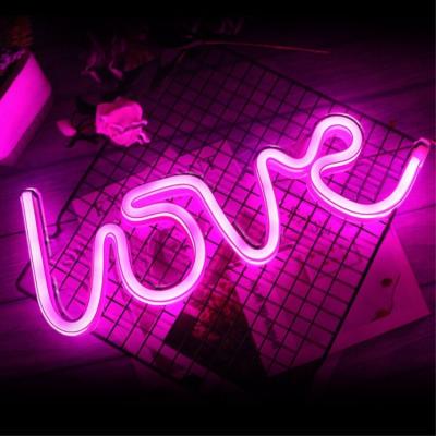 China Rural Series Led Decoration LOVE Pattern Light Neon Pink Sign Light For Party Wedding Lights for sale