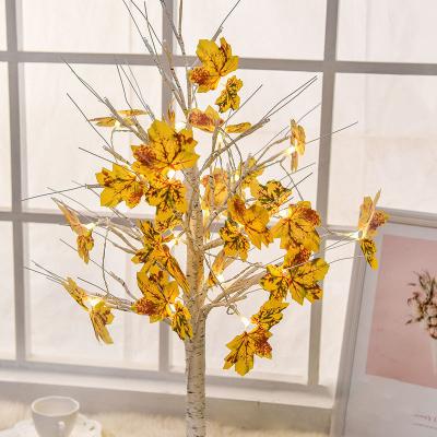 China Custom Double Leaf Lamp String For Thanksgiving Day Decoration Battery Operated Indoor Outdoor Lighting for sale