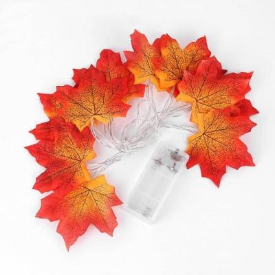 China YOUBET Customization Thanksgiving Maple Leaf String Lights Golden Fairy Thanksgiving Battery Box-8 Light-waterproof Modes for sale