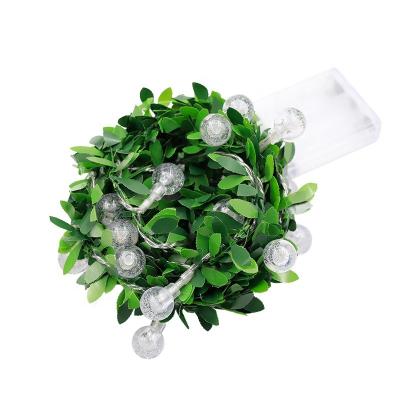 China Garden Green Leaf Rattan Bubble Ball Bee Battery Box Small Decorative USB Indoor and Outdoor Stage LED Lights Light String for sale