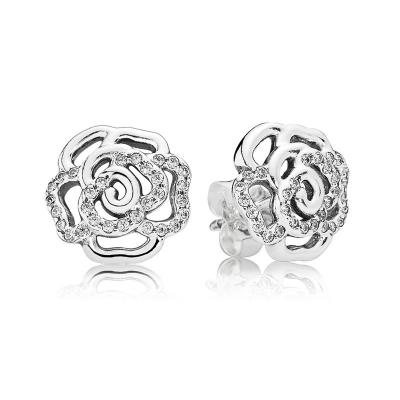 China 2021 FASHION sterling silver four leaf clover chrysanthemum women stud earrings magnolia flower series stud earrings S925 youth for sale