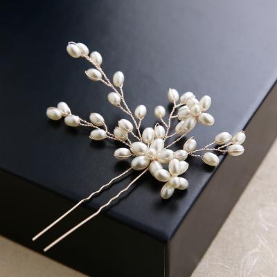 China New ALLOY JS Pearl Headdress simple pearl bow wedding dress hair comb hairpin jewelry for sale