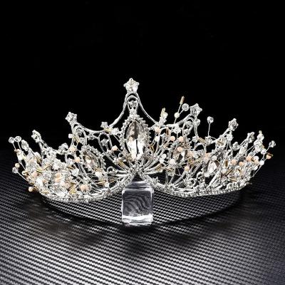 China New ALLOY JS alloy bridal headwear fashion rhinestone inlaid crystal crown wedding jewelry wedding accessories hair accessories for sale