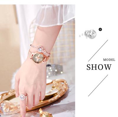 China FASHIONABLE 2021 hot sale women's high-grade watch crystal earring bracelet ring swan necklace jewelry set for sale