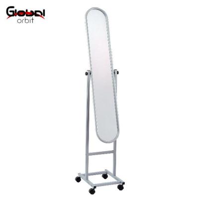 China Modern Rolling Metal Frame Standing Bedroom Dressing Vanity Mirror With Wheels for sale